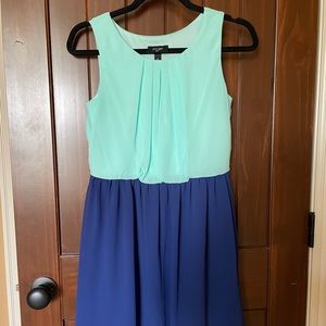 Girls Turquoise and Navy Blue Size 16 Dress